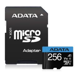 ADATA 256GB Premier MicroSDXC Card with SD Adapter, UHS-I Class 10, A1 App Performance, 85MB/s ADATA 256GB Premier MicroSDXC Card with SD Adapter, UHS-I Class 10, A1 App Performance, 85MB/s